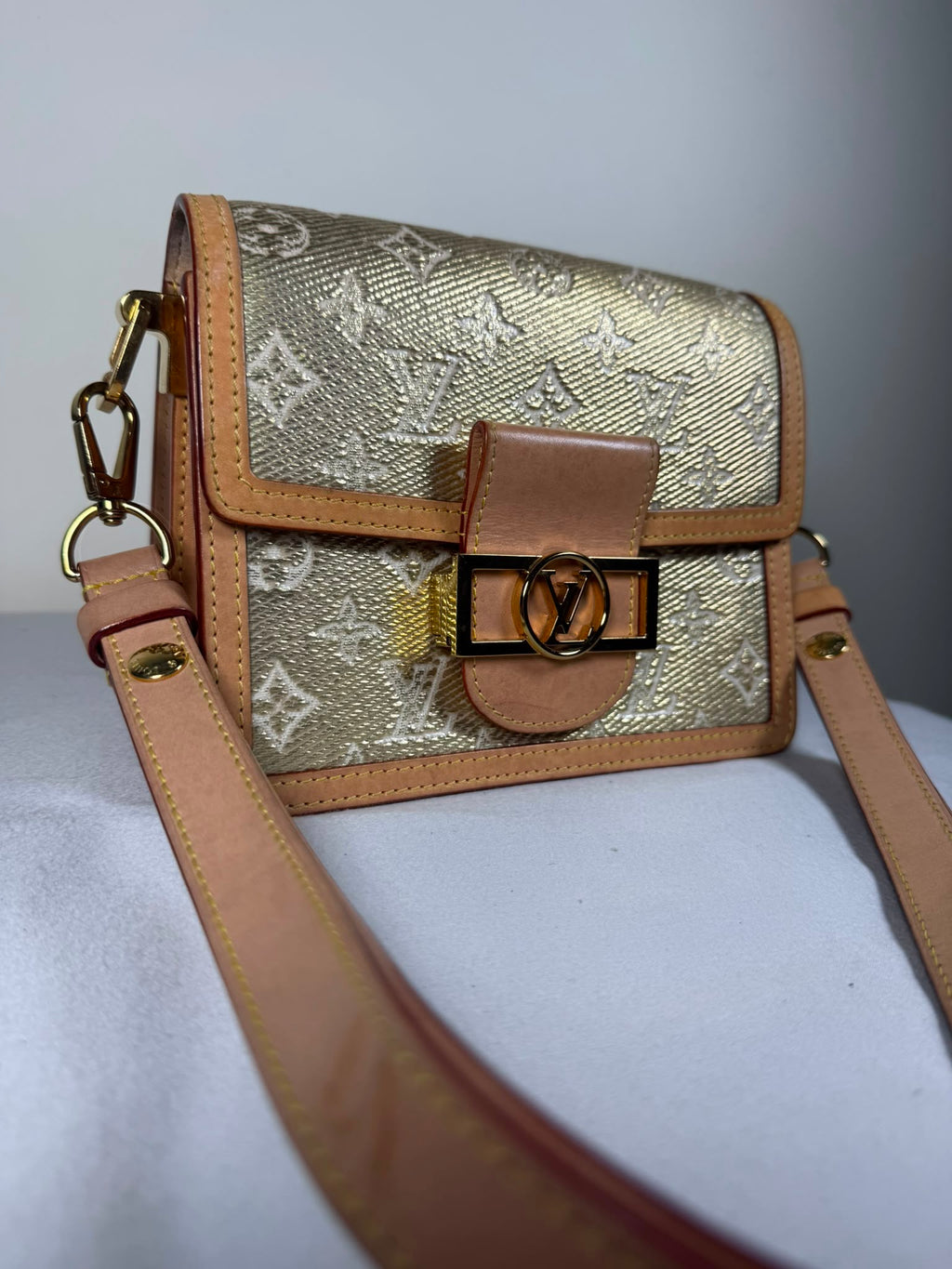 Louis Vuitton Dauphine Mini – Monogram Metallic Canvas – Gold Hardware