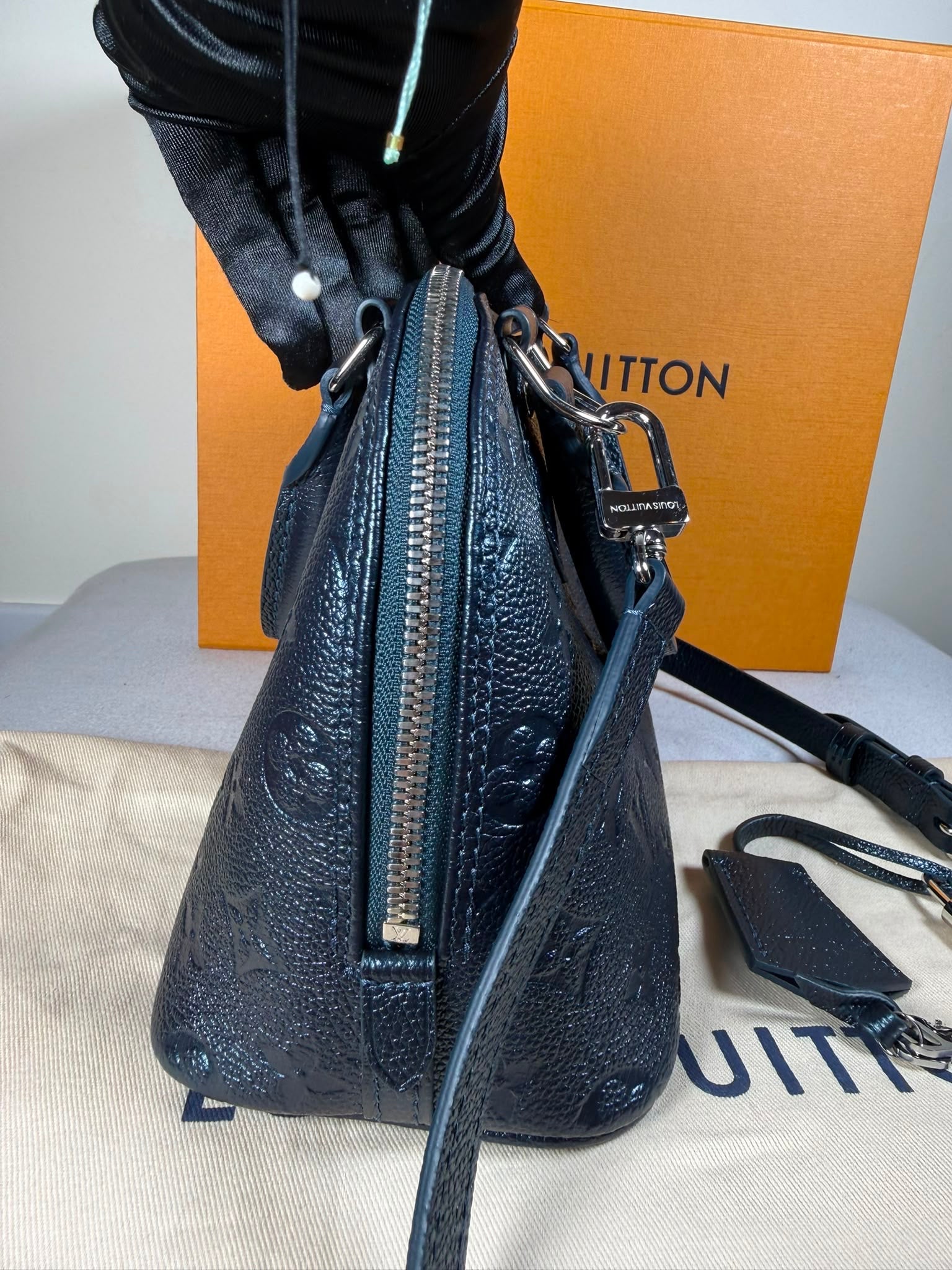 Louis Vuitton Alma BB Monogram Empreinte Leather – Black – Full Set