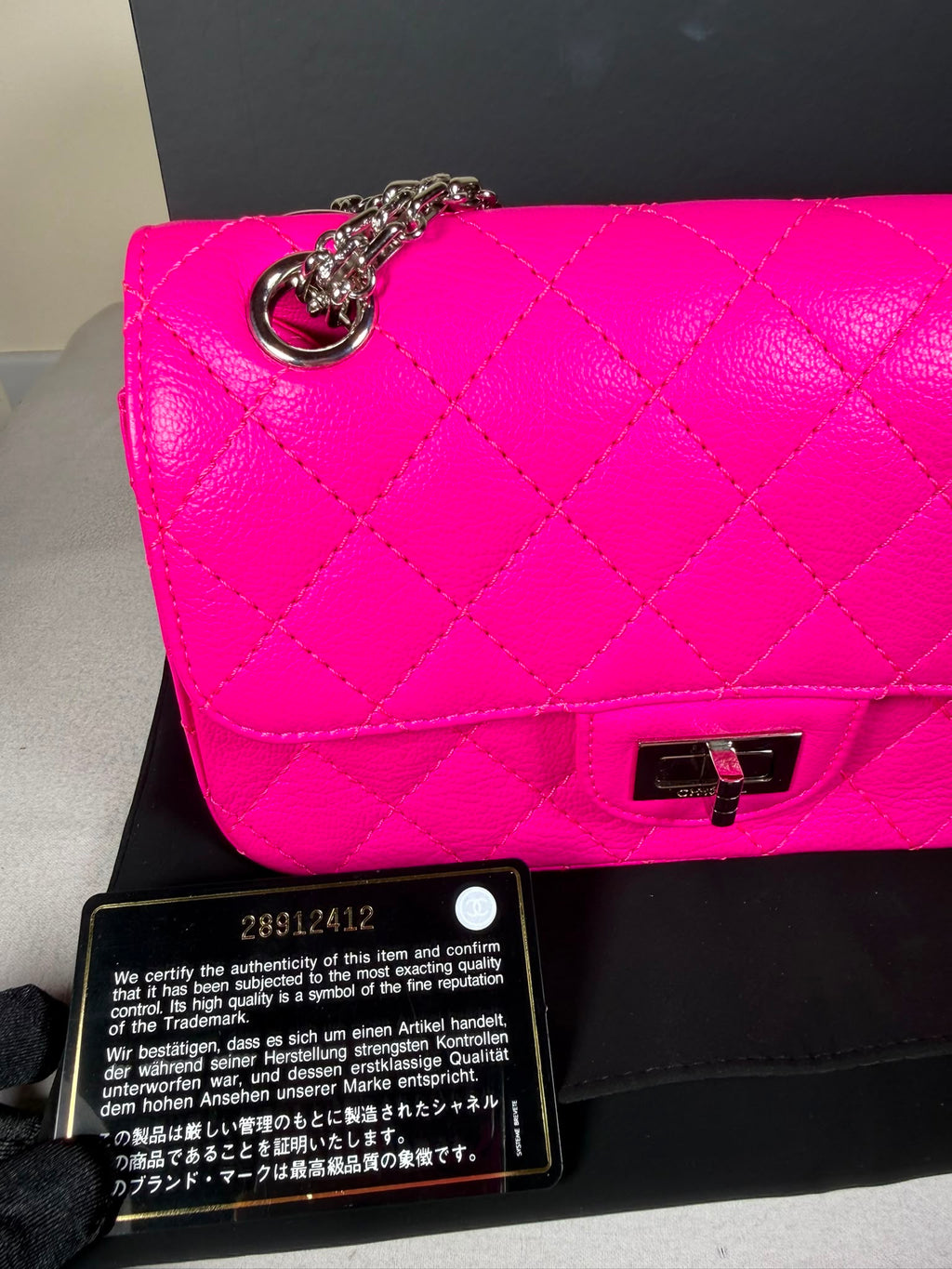 Authentic Chanel Classic Flap Bag – Hot Pink Caviar Leather