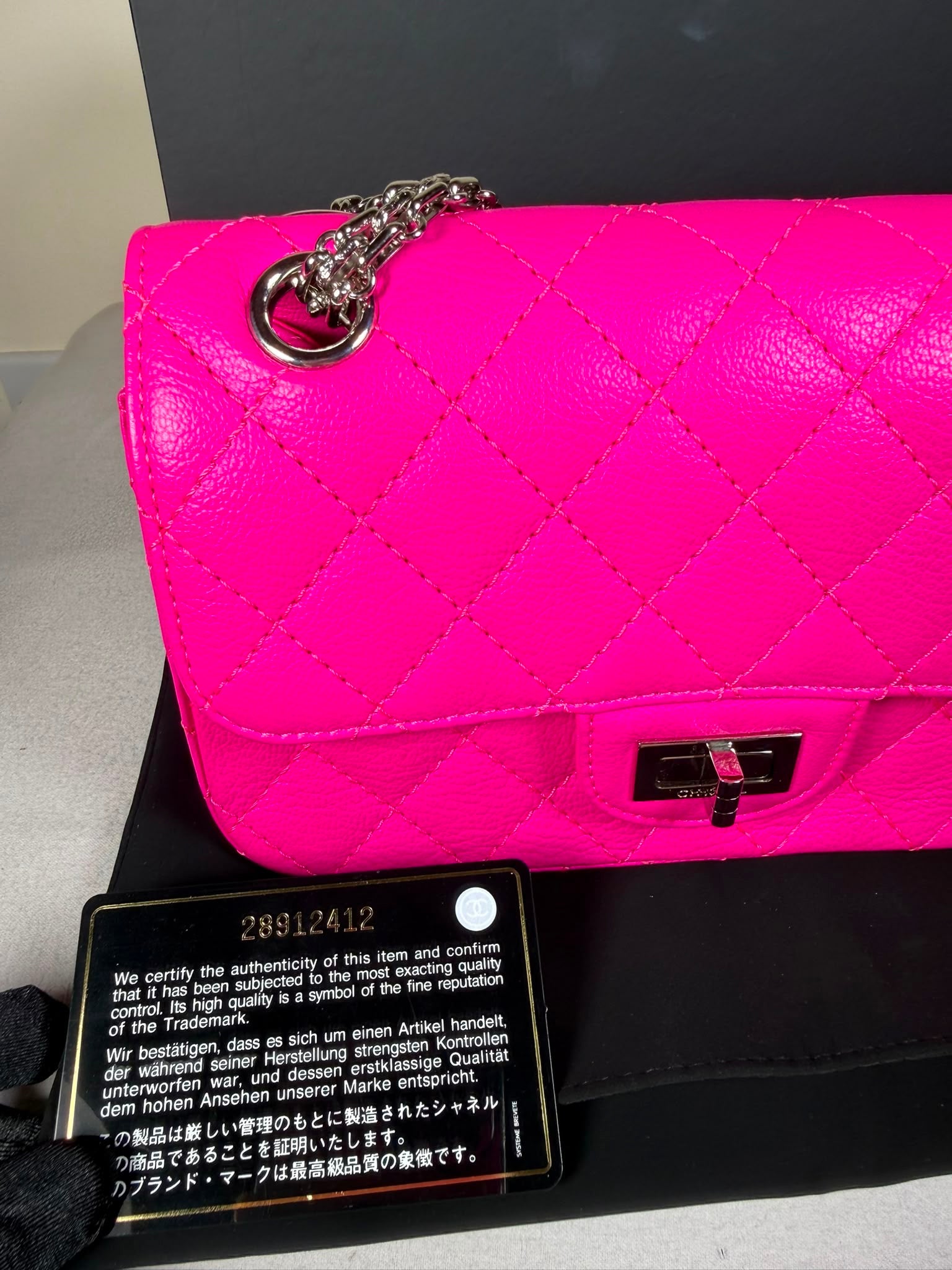 Authentic Chanel Classic Flap Bag – Hot Pink Caviar Leather