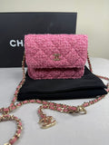 Chanel Pink Mini Tweed Flap Bag