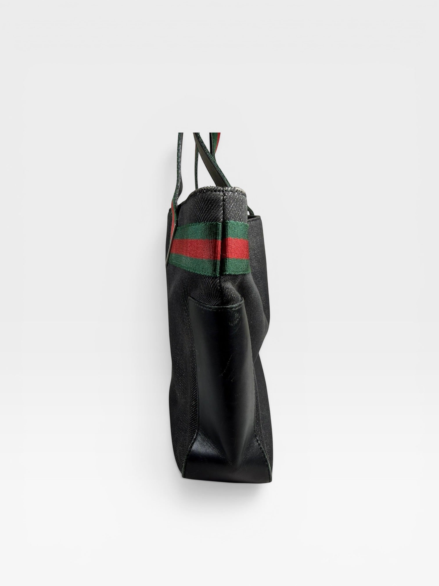Gucci Web Stripe Denim Tote