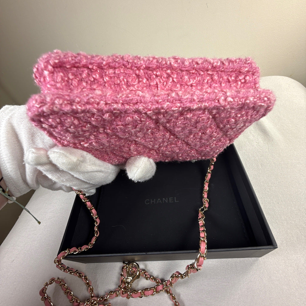 Chanel Pink Mini Tweed Flap Bag