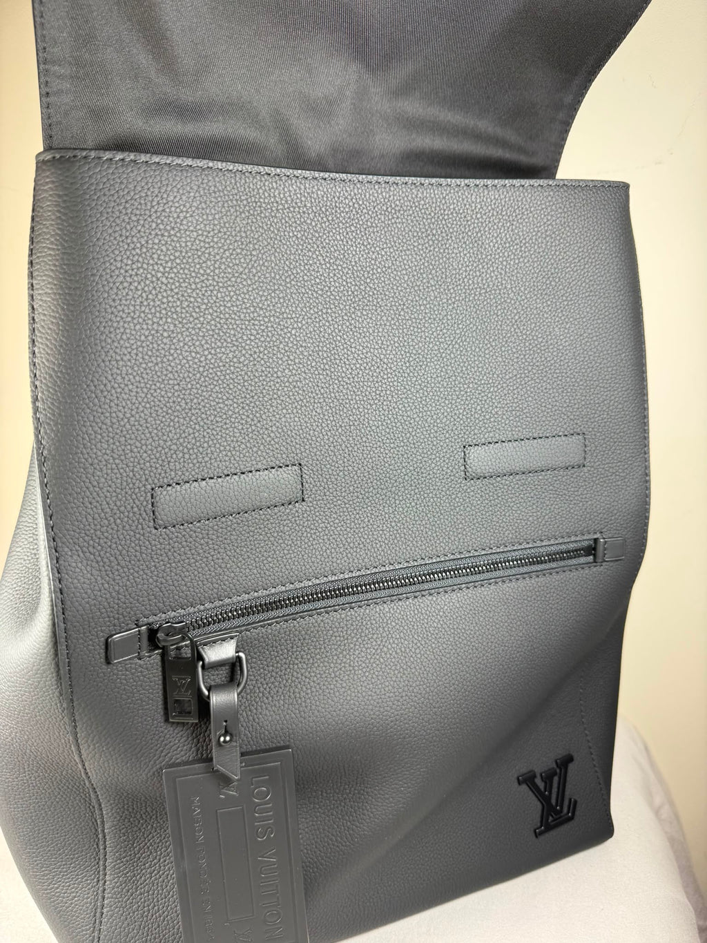 Louis Vuitton Fastline Backpack – Black Grained Calf Leather | Matte Black Hardware