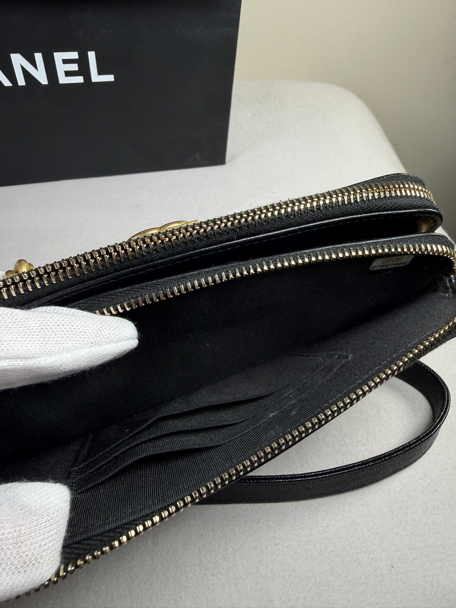 Chanel Boy WOC (Wallet On Chain) – Black Caviar Leather