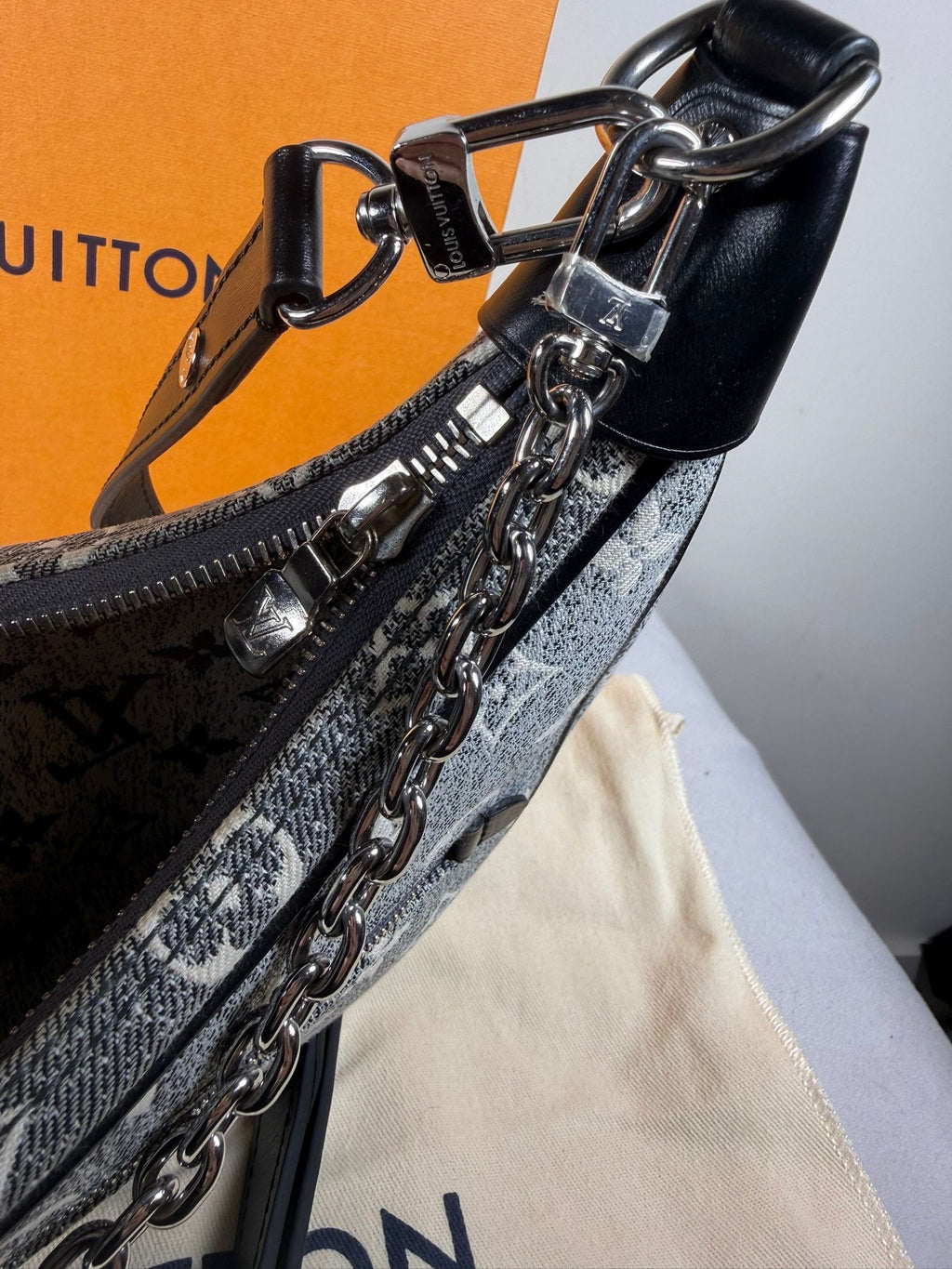 Louis Vuitton Loop PM Monogram Denim Shoulder Bag – Grey