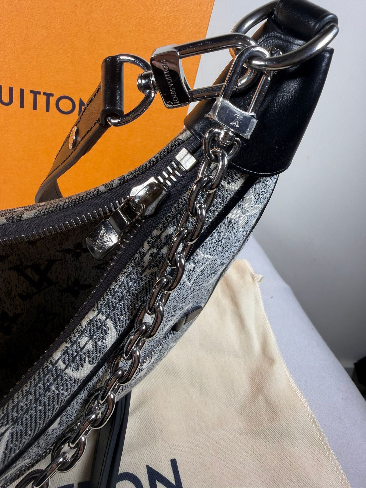 Louis Vuitton Loop PM Monogram Denim Shoulder Bag – Grey