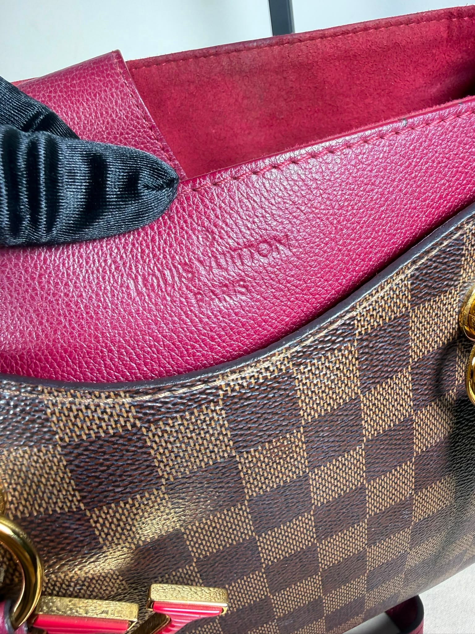 Louis Vuitton Damier Ebene Jersey Tote – Cherry Red
