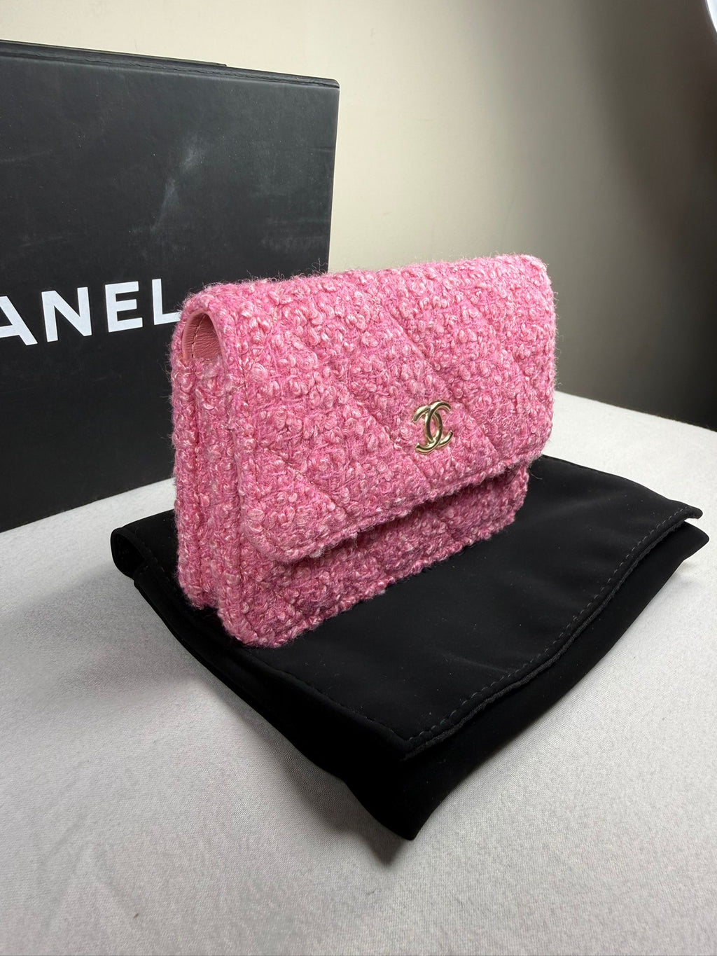 Chanel Pink Mini Tweed Flap Bag