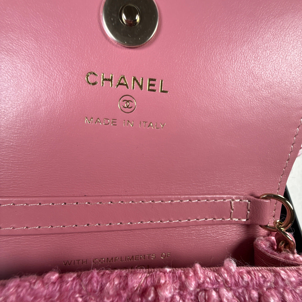 Chanel Pink Mini Tweed Flap Bag