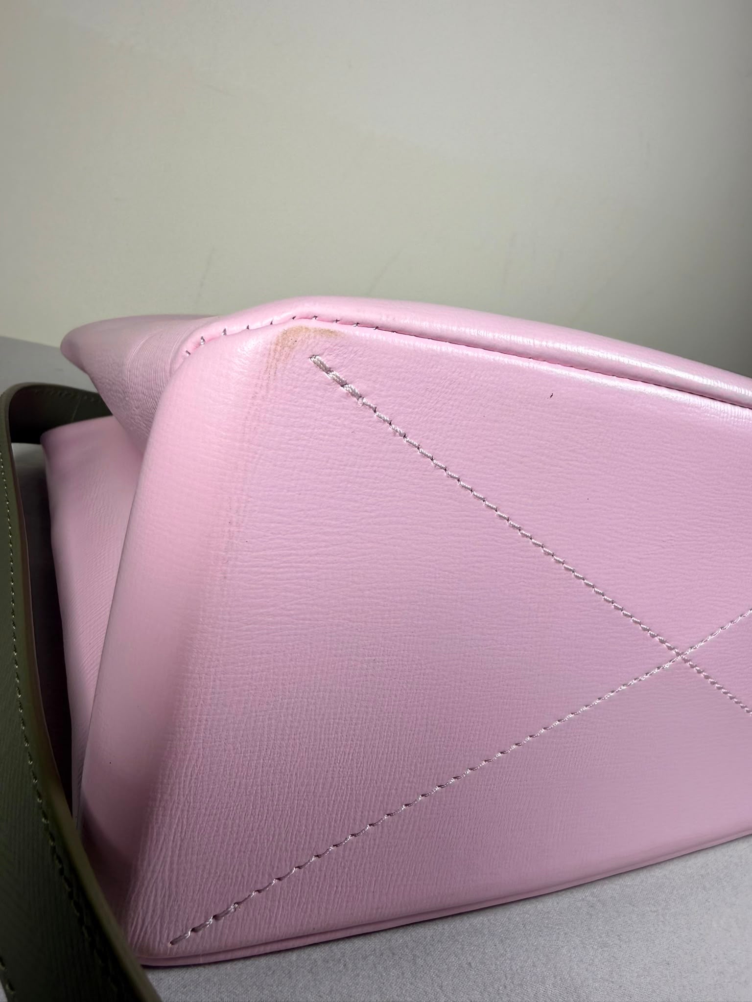 Louis Vuitton Pink & Khaki Leather Tote / Crossbody Bag