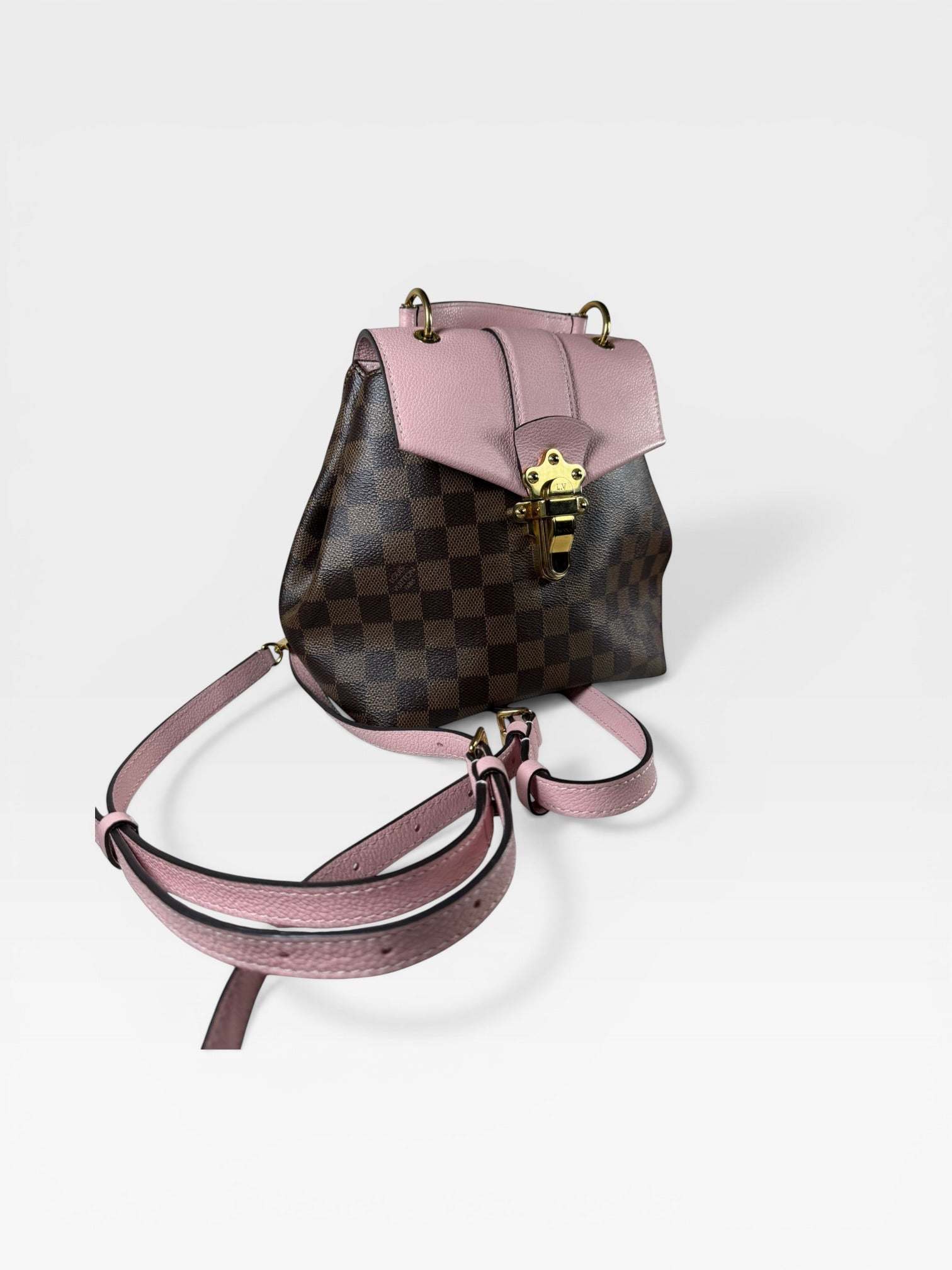 Louis Vuitton Clapton Backpack – Damier Ebene with Rose Ballerine