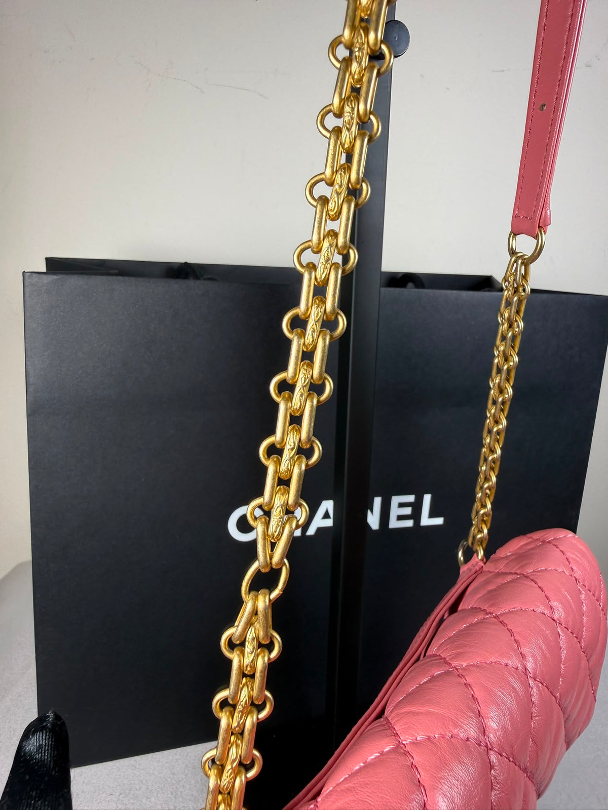 CHANEL Pink Quilted Leather Waist Bag / Belt Bag