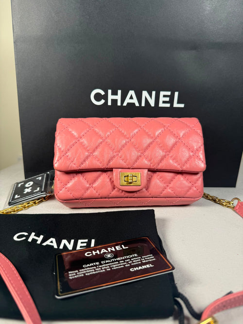 CHANEL Pink Quilted Leather Waist Bag / Belt Bag