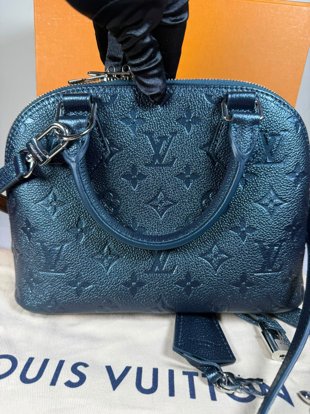 Louis Vuitton Alma BB Monogram Empreinte Leather – Black – Full Set