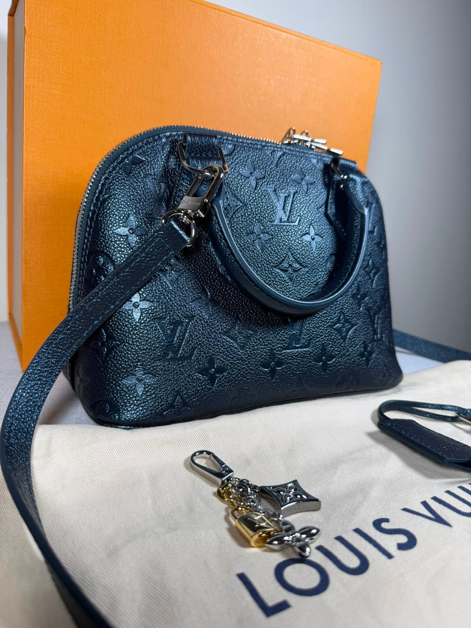 Louis Vuitton Alma BB Monogram Empreinte Leather – Black – Full Set