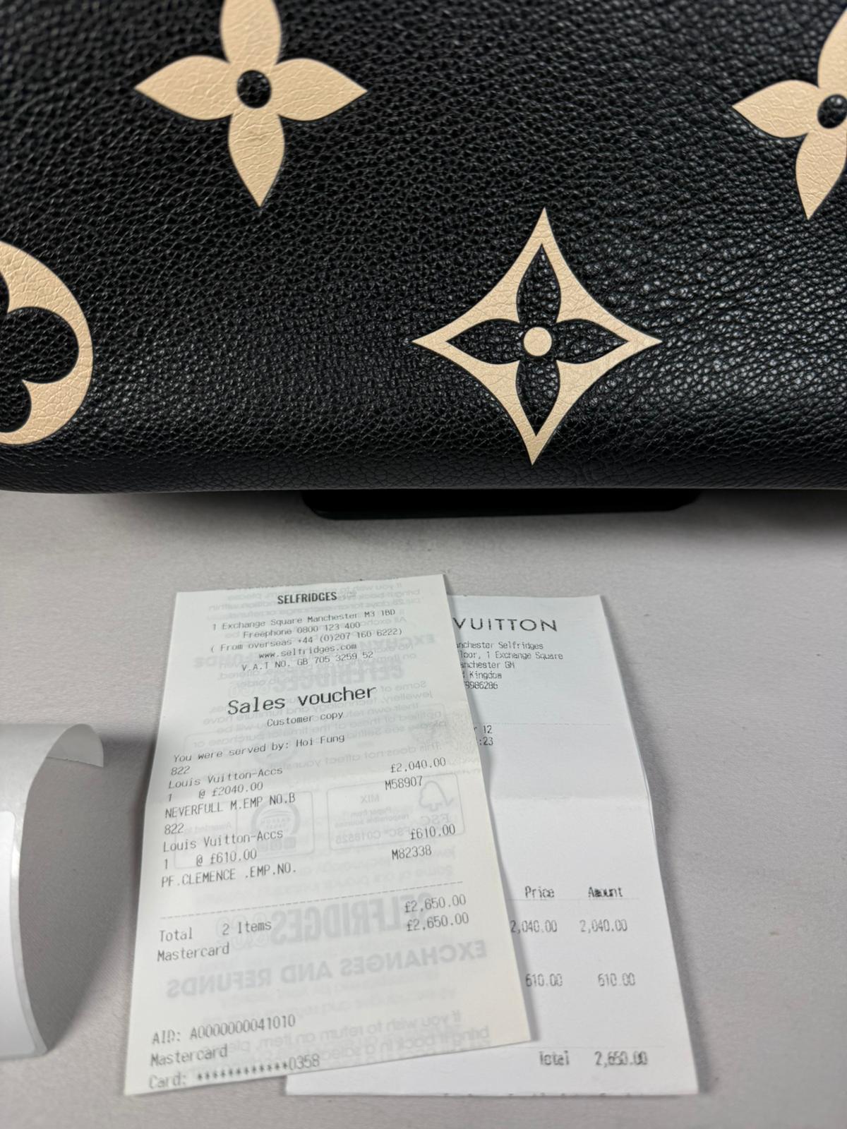 Louis Vuitton Neverfull MM Monogram Empreinte Giant – Black/Beige
