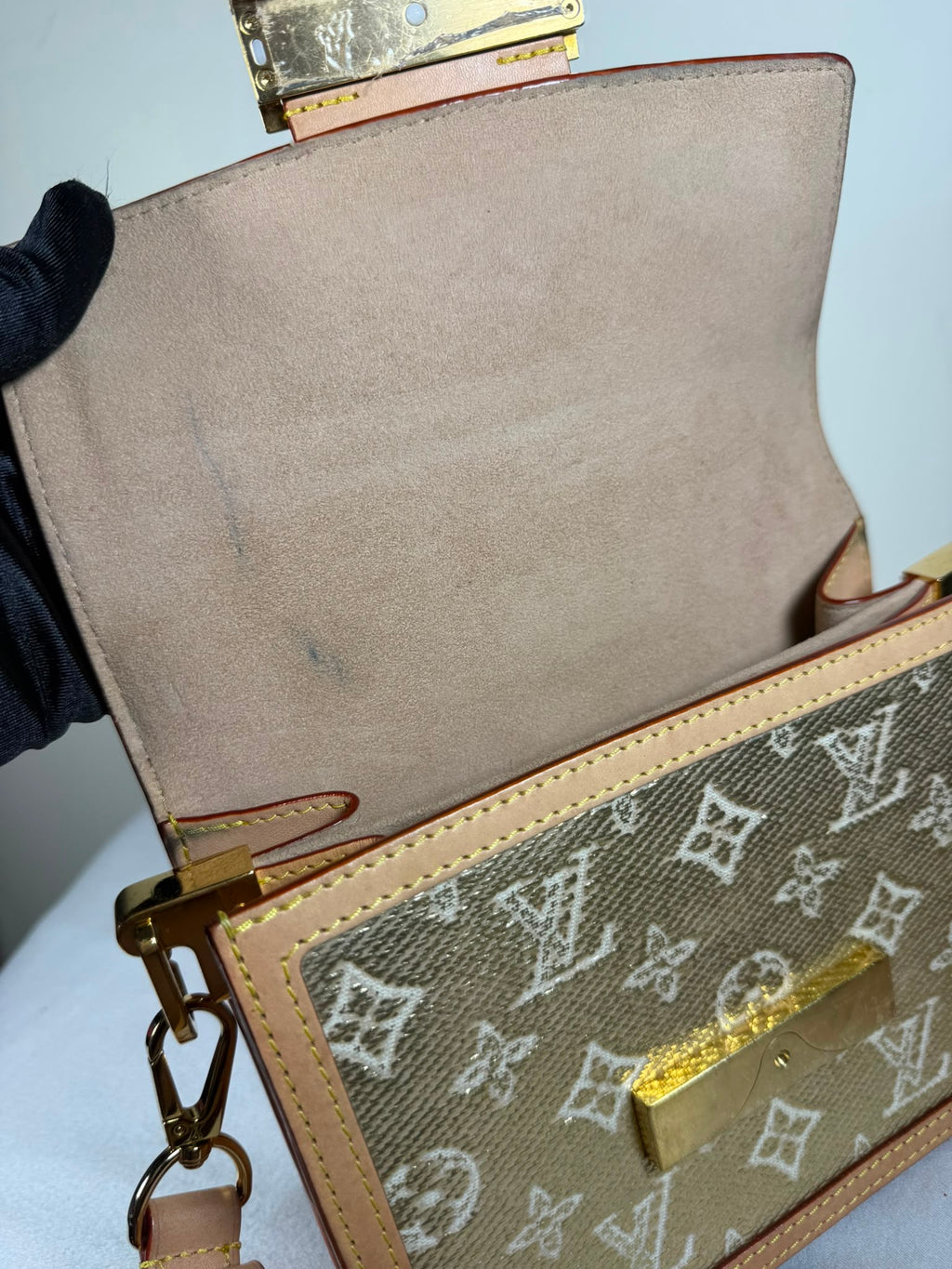 Louis Vuitton Dauphine Mini – Monogram Metallic Canvas – Gold Hardware
