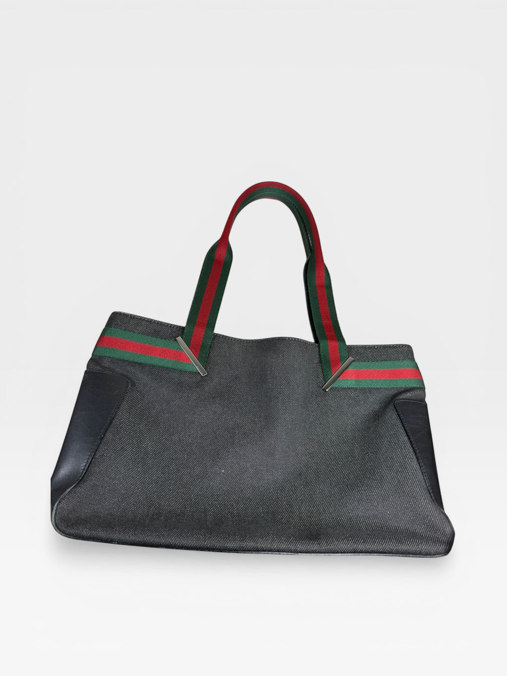 Gucci Web Stripe Denim Tote