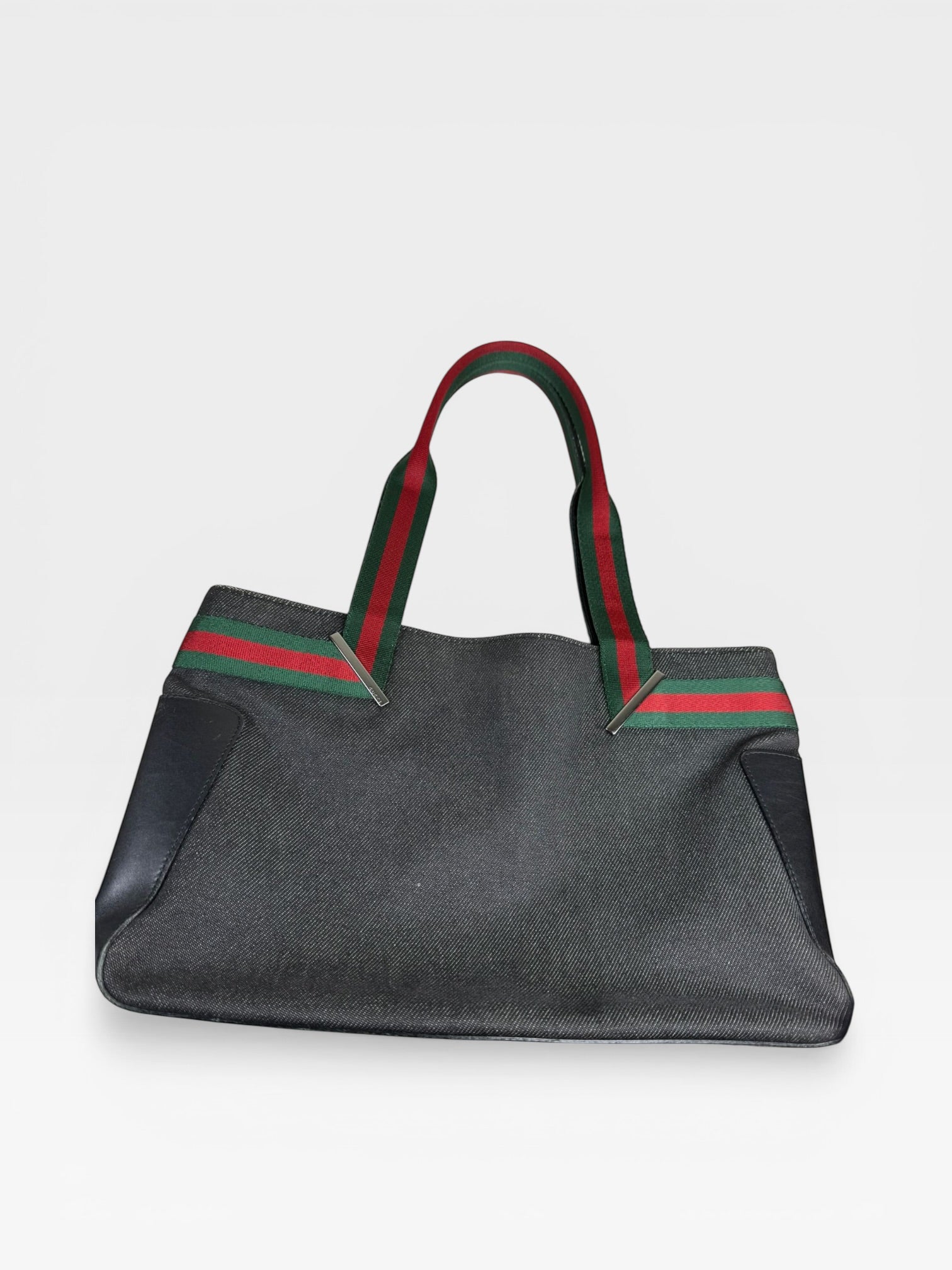 Gucci Web Stripe Denim Tote