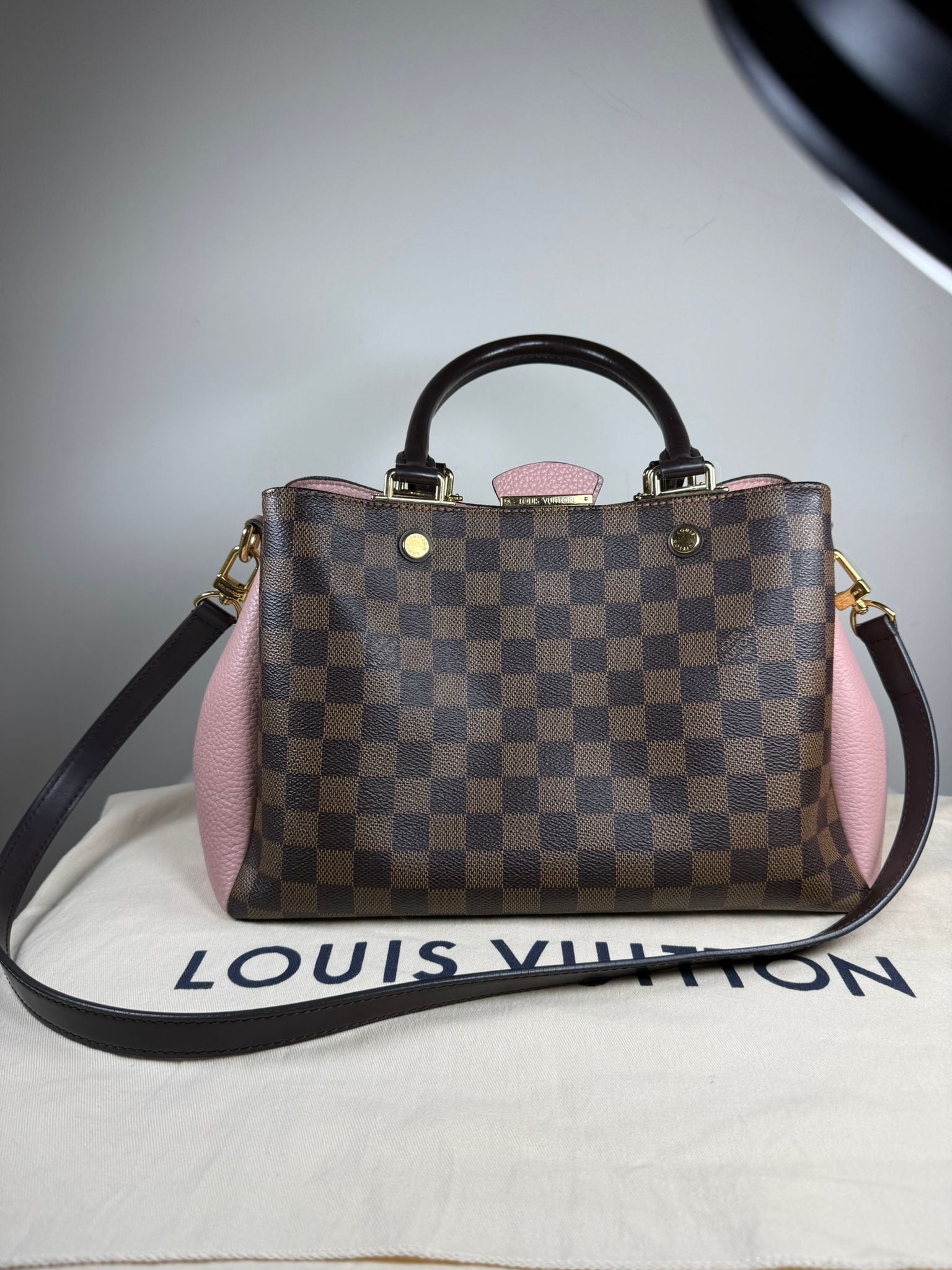 Louis Vuitton Brittany Damier Ebene Shoulder Bag – Magnolia Pink – Crossbody
