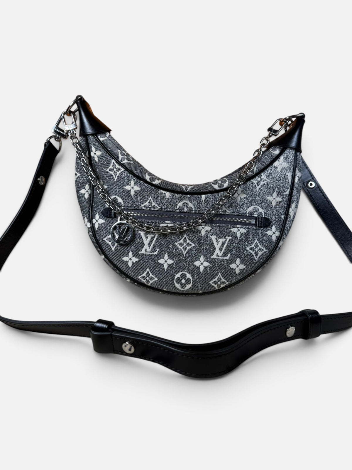 Louis Vuitton Loop PM Monogram Denim Shoulder Bag – Grey