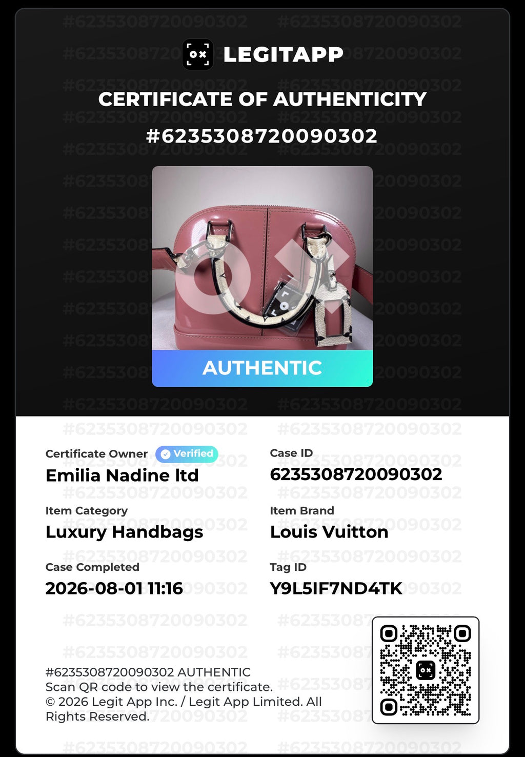 Louis Vuitton Alma BB – Pink Patent Leather – Monogram Strap
