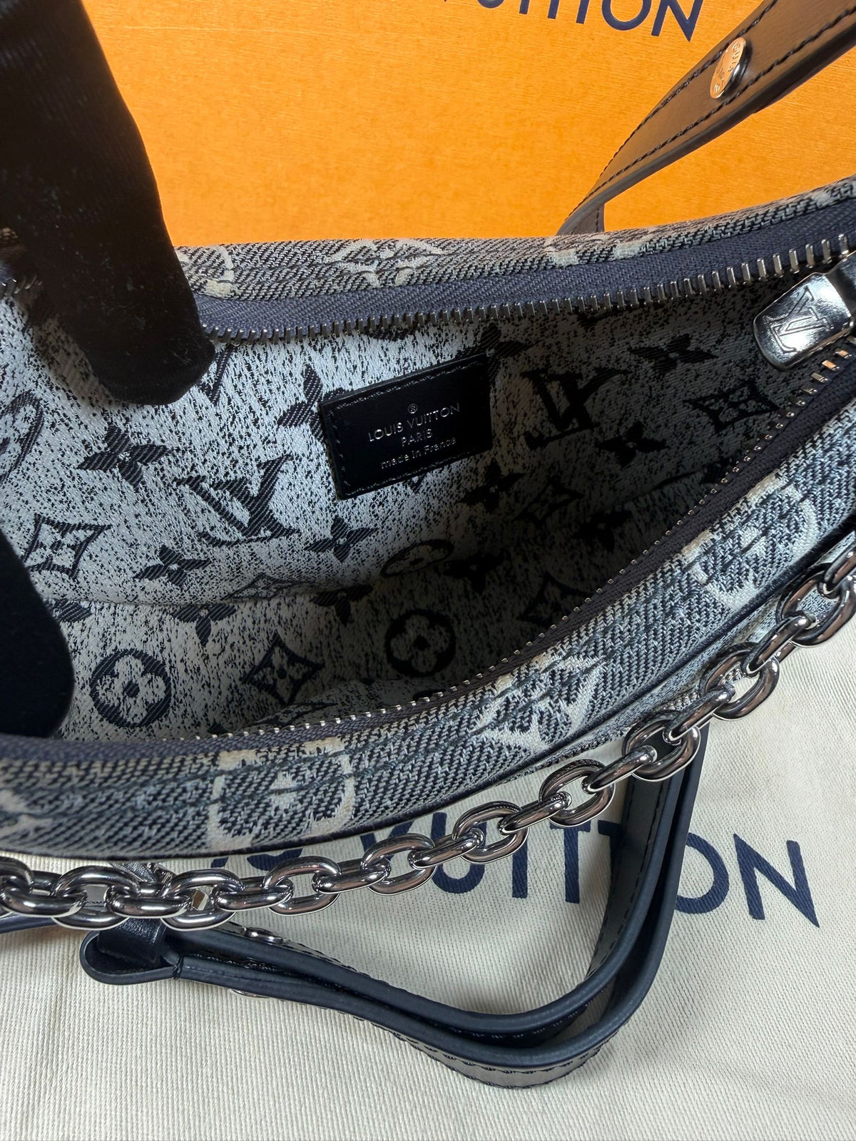 Louis Vuitton Loop PM Monogram Denim Shoulder Bag – Grey