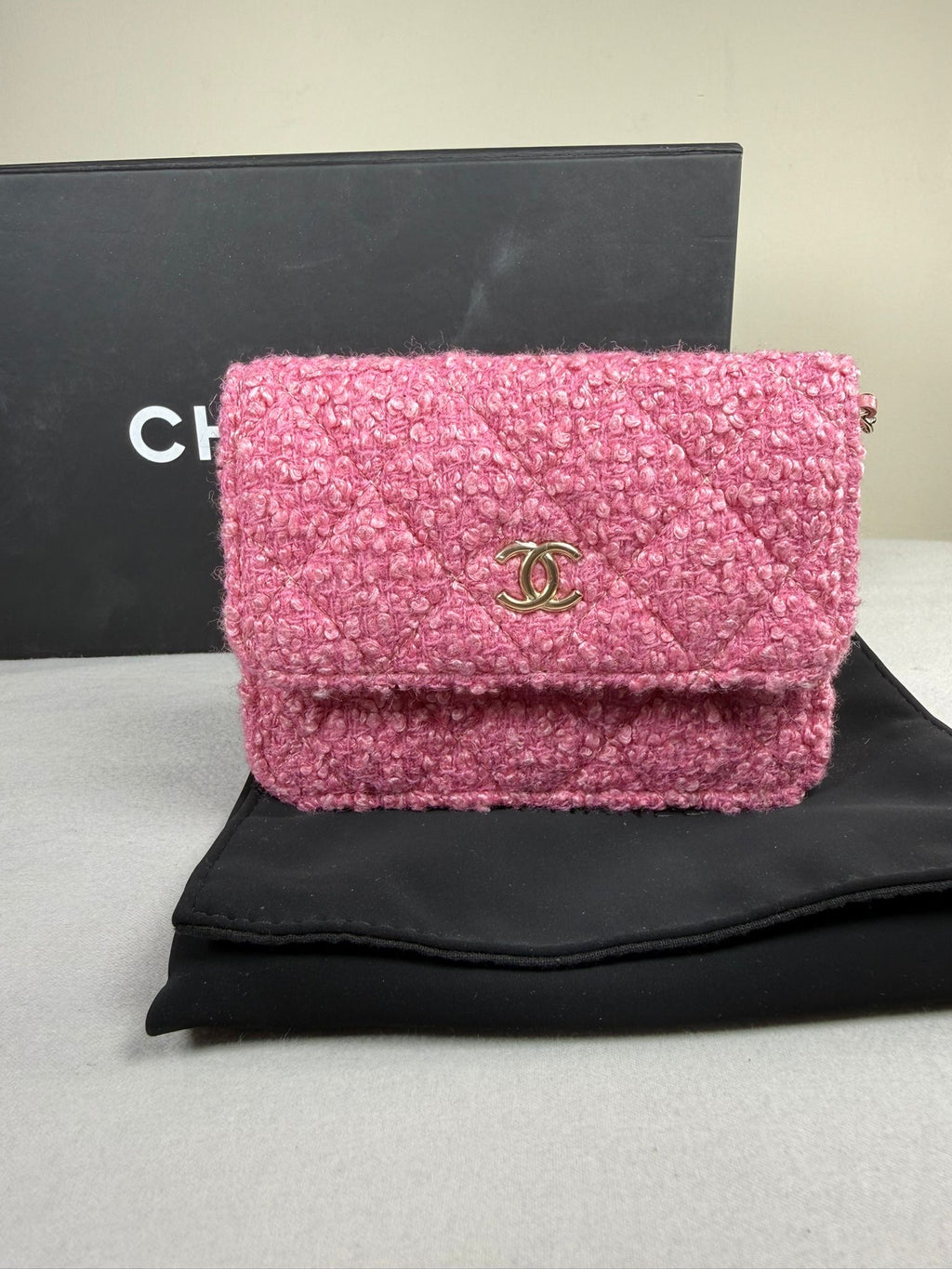 Chanel Pink Mini Tweed Flap Bag
