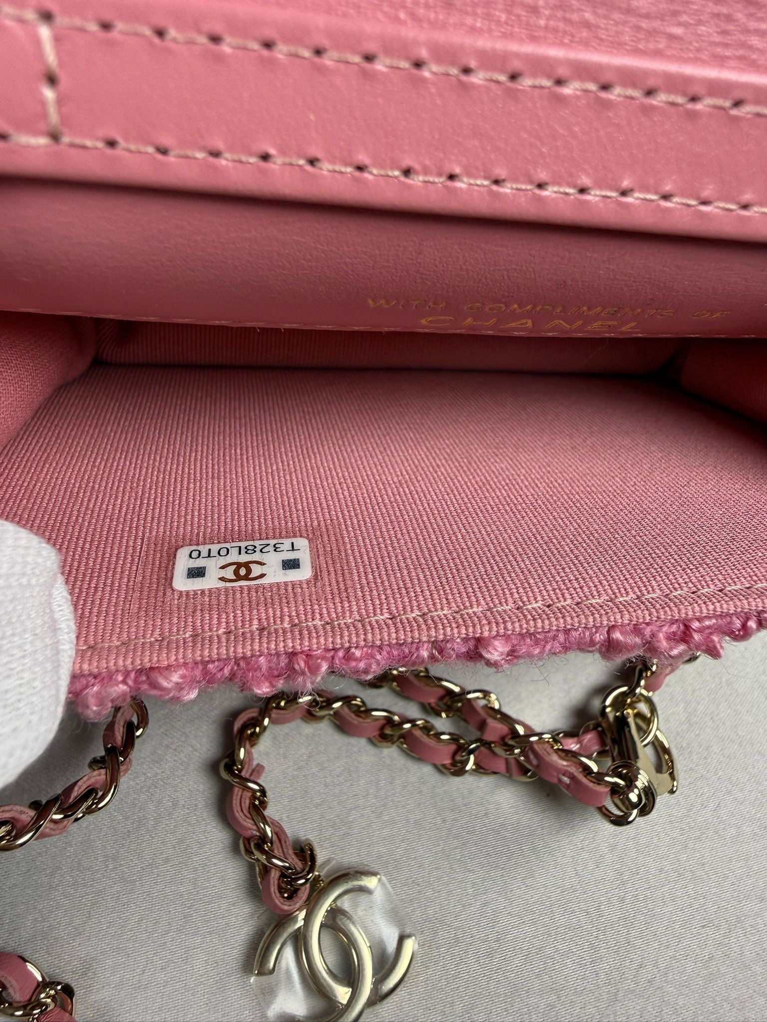 Chanel Pink Mini Tweed Flap Bag