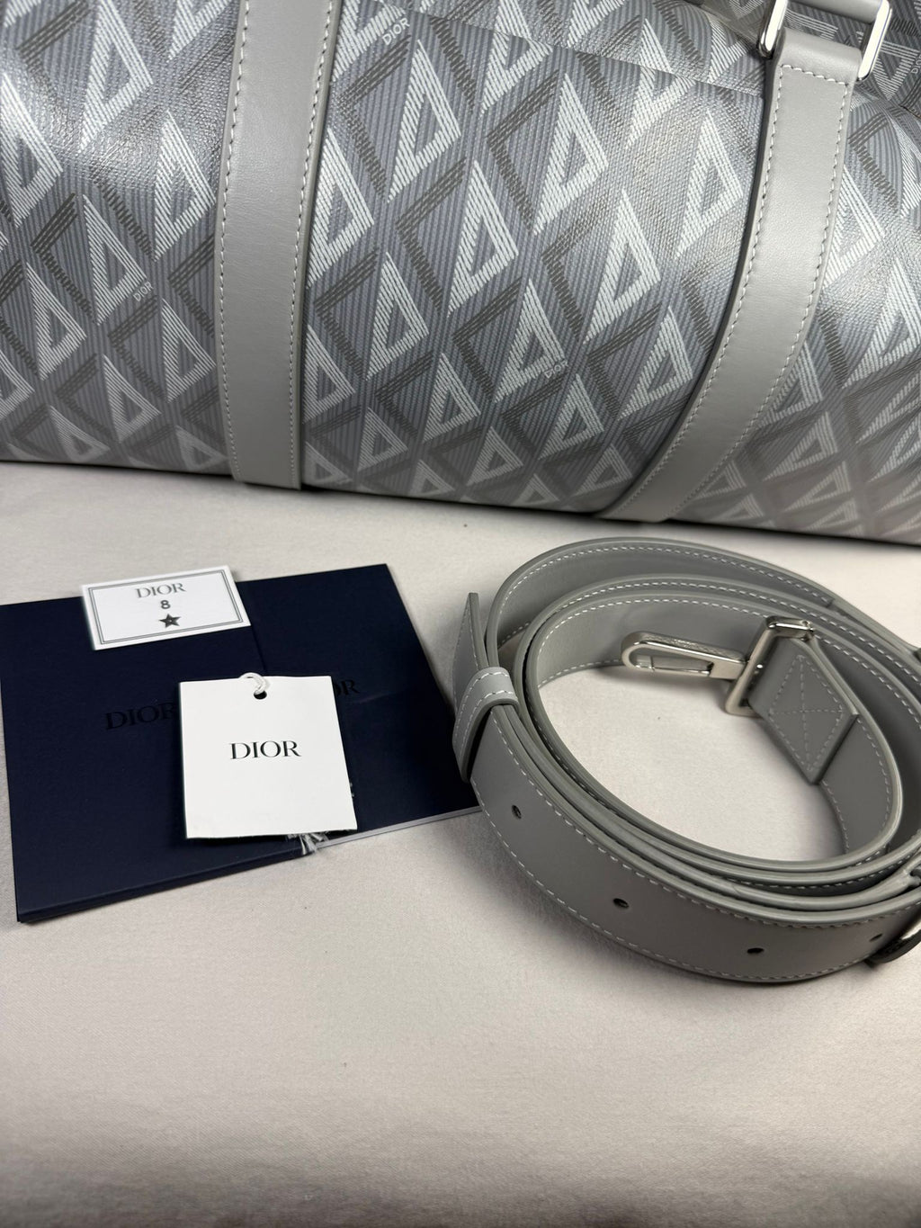 Dior Lingot Weekender Bag – Grey Oblique Canvas