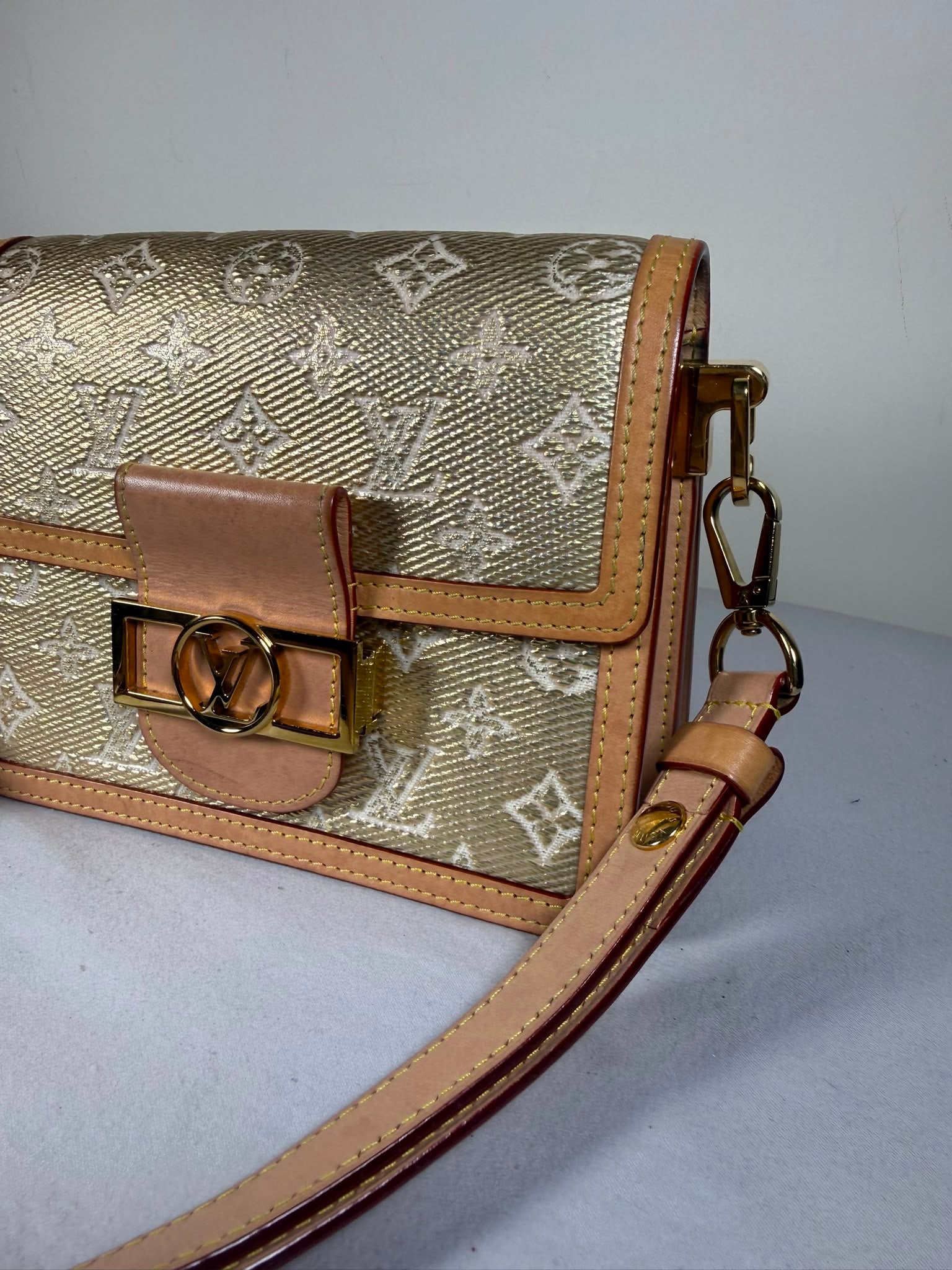 Louis Vuitton Dauphine Mini – Monogram Metallic Canvas – Gold Hardware