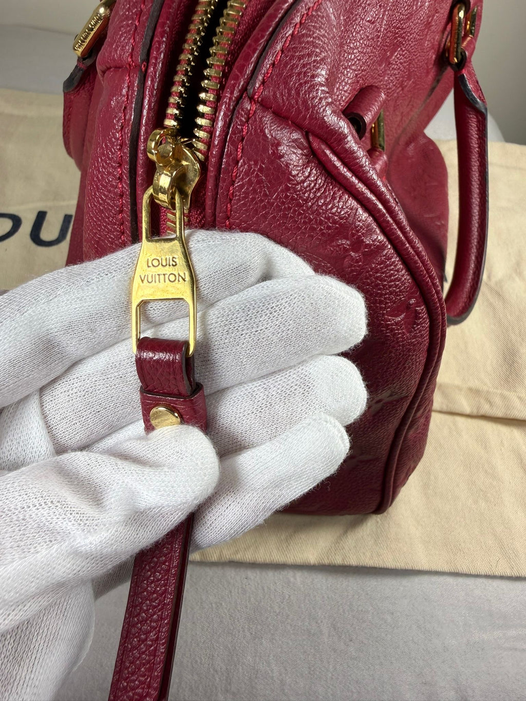 Louis Vuitton Speedy 25 – Empreinte Leather (Deep Red/Bordeaux)