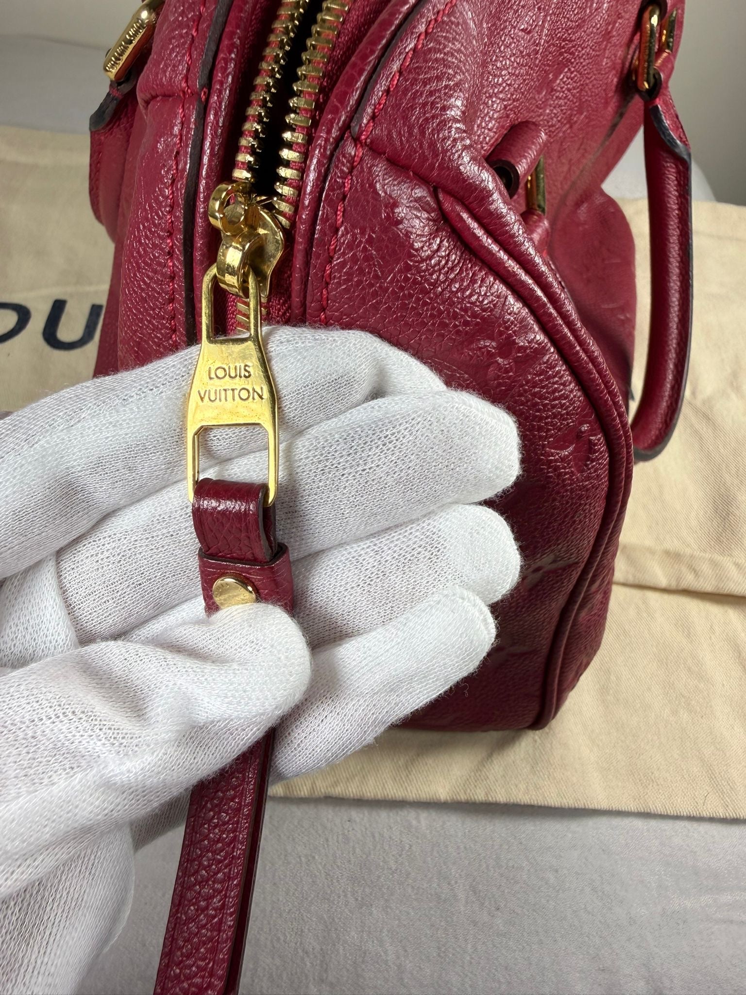 Louis Vuitton Speedy 25 – Empreinte Leather (Deep Red/Bordeaux)