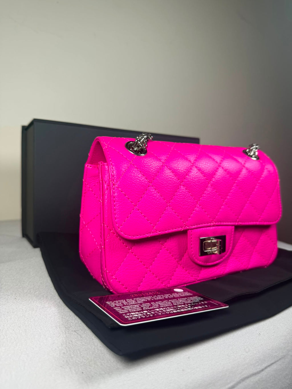 Authentic Chanel Classic Flap Bag – Hot Pink Caviar Leather