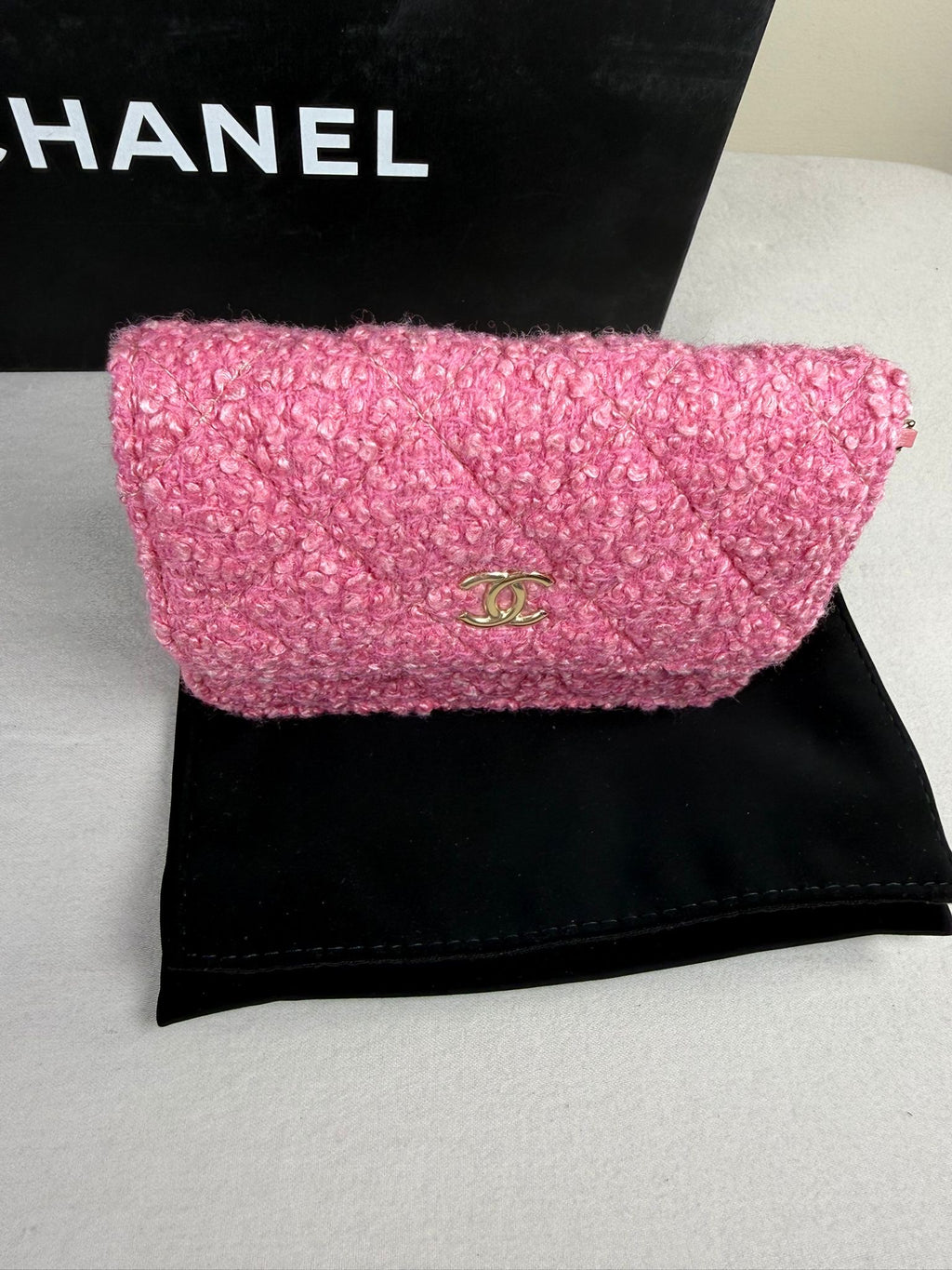 Chanel Pink Mini Tweed Flap Bag