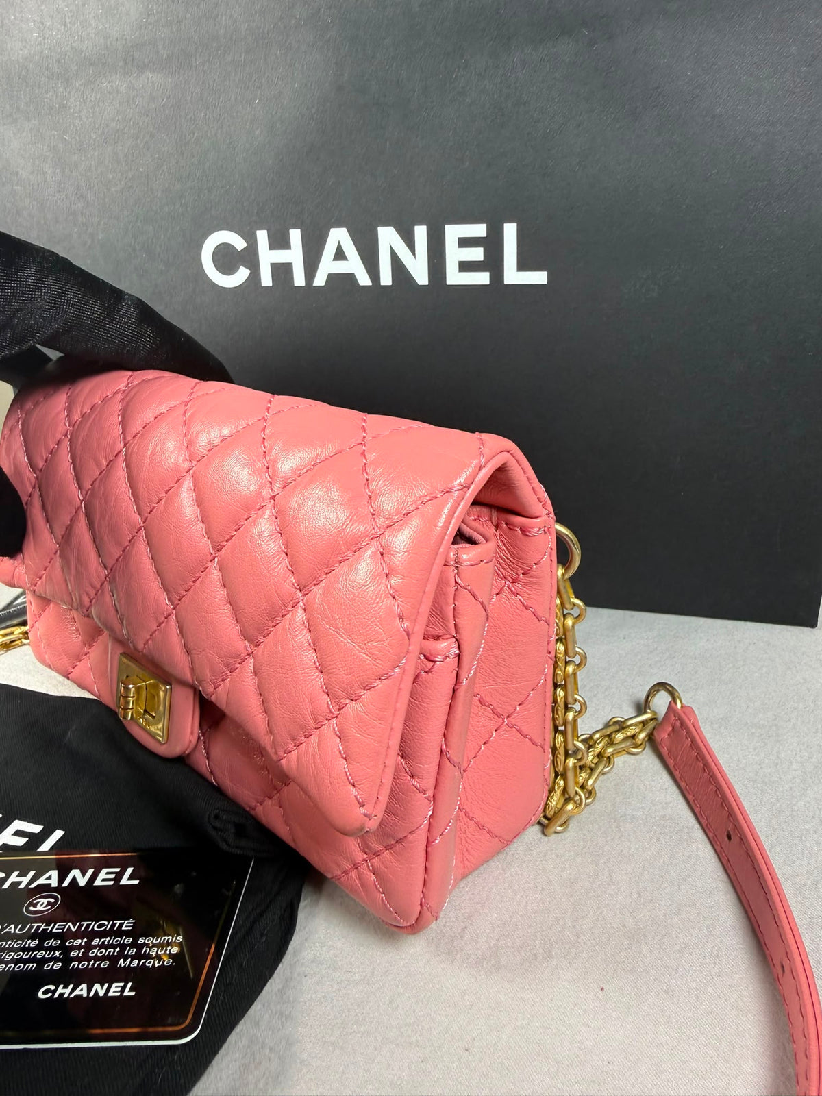 CHANEL Pink Quilted Leather Waist Bag / Belt Bag