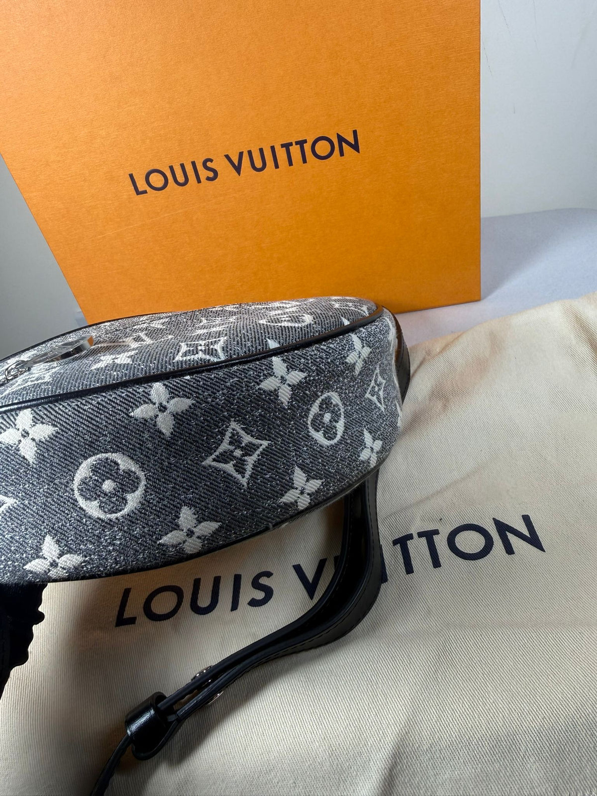 Louis Vuitton Loop PM Monogram Denim Shoulder Bag – Grey