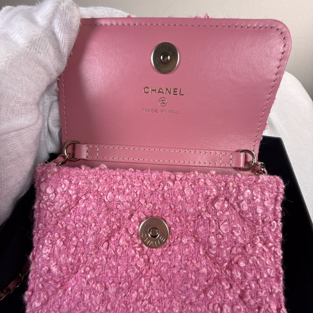 Chanel Pink Mini Tweed Flap Bag