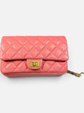 CHANEL Pink Quilted Leather Waist Bag / Belt Bag