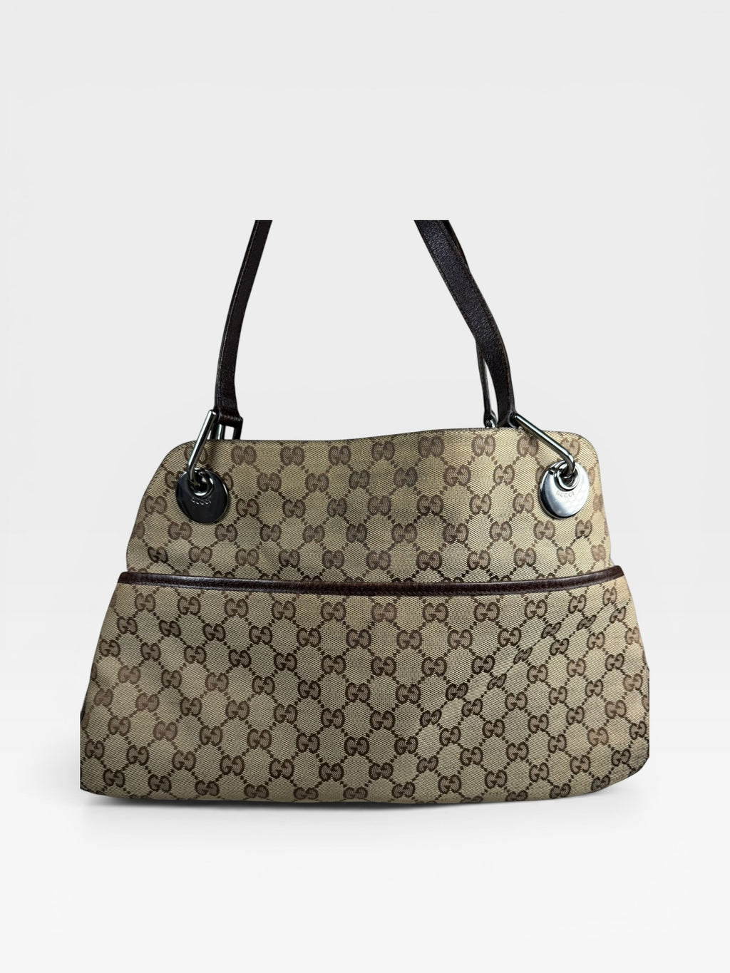 Gucci GG Canvas Abbey Shoulder Bag – Beige/Brown Monogram