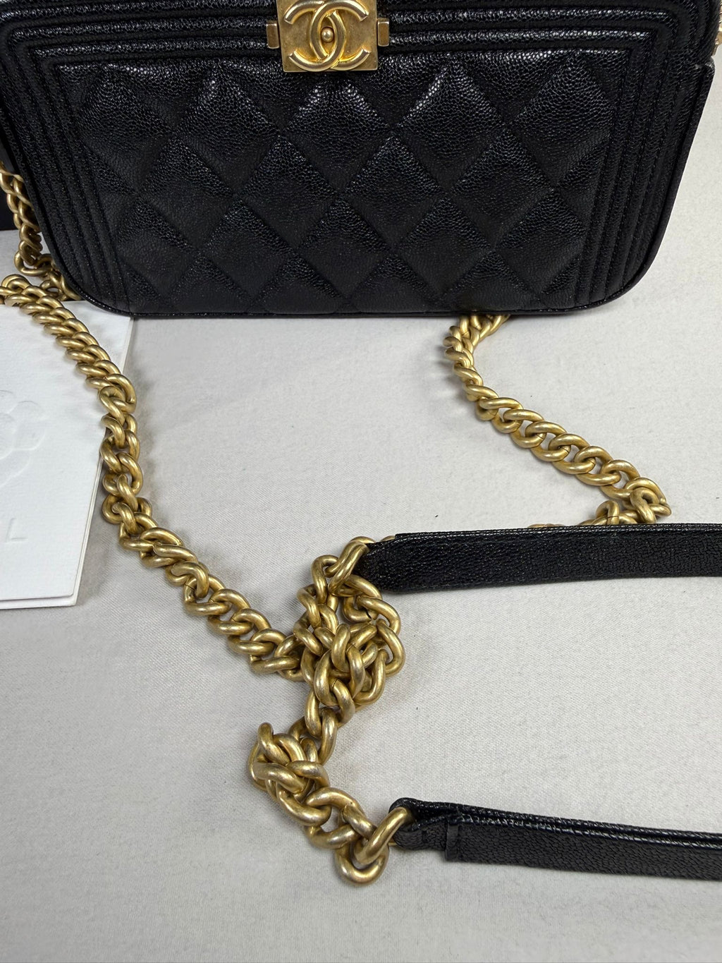 Chanel Boy WOC (Wallet On Chain) – Black Caviar Leather