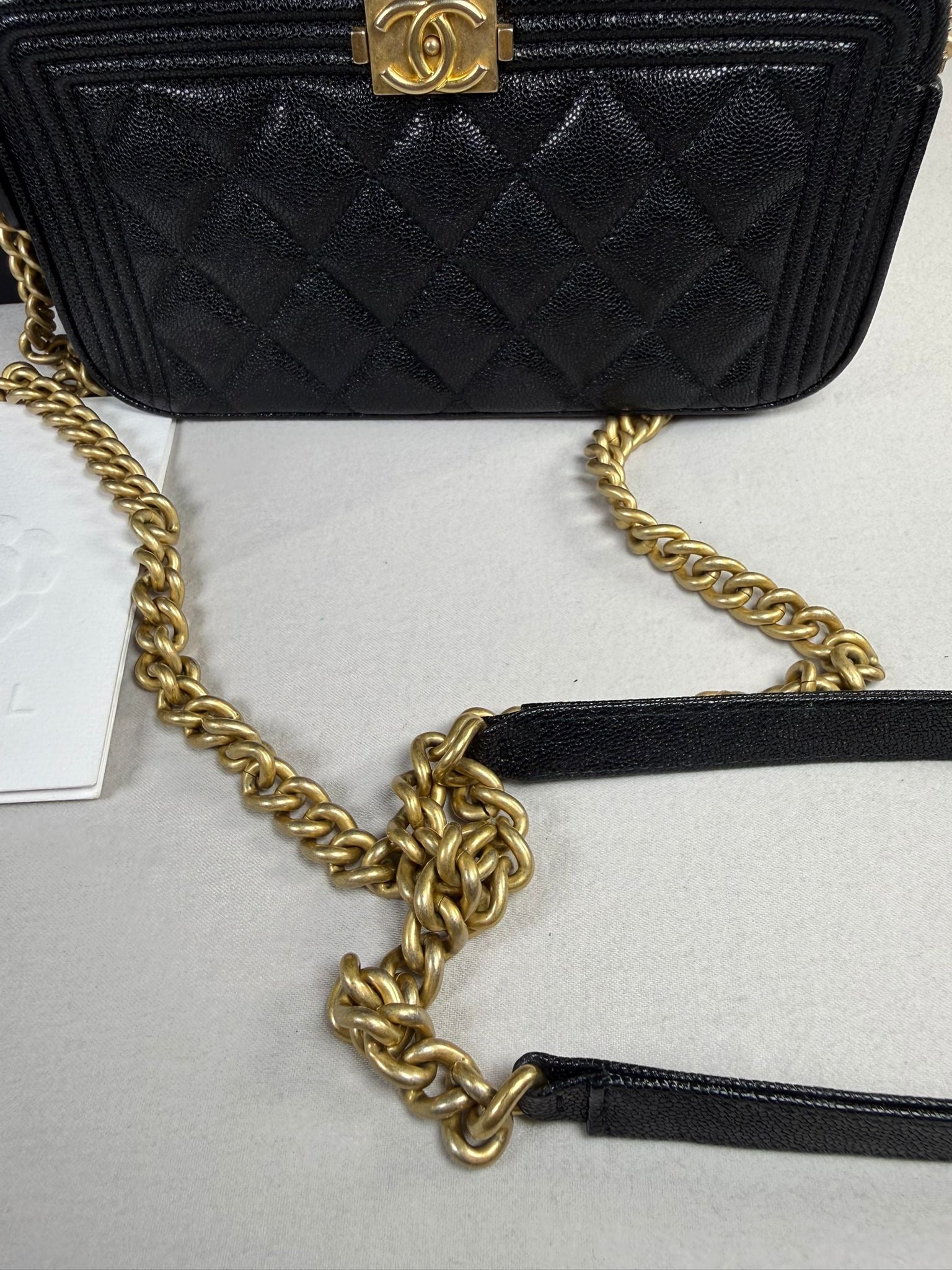 Chanel Boy WOC (Wallet On Chain) – Black Caviar Leather