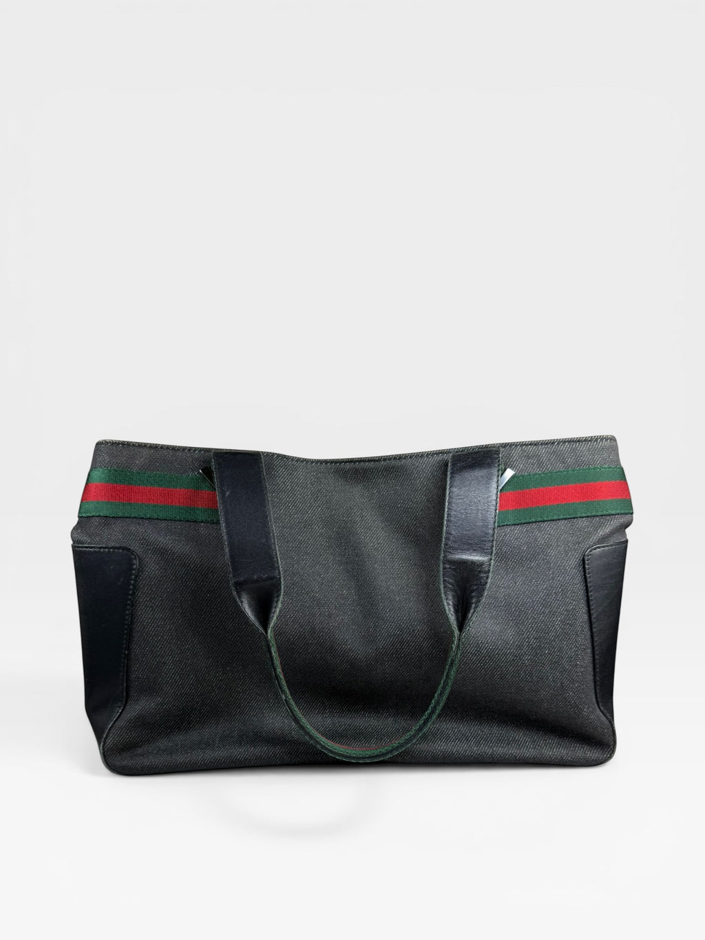 Gucci Web Stripe Denim Tote