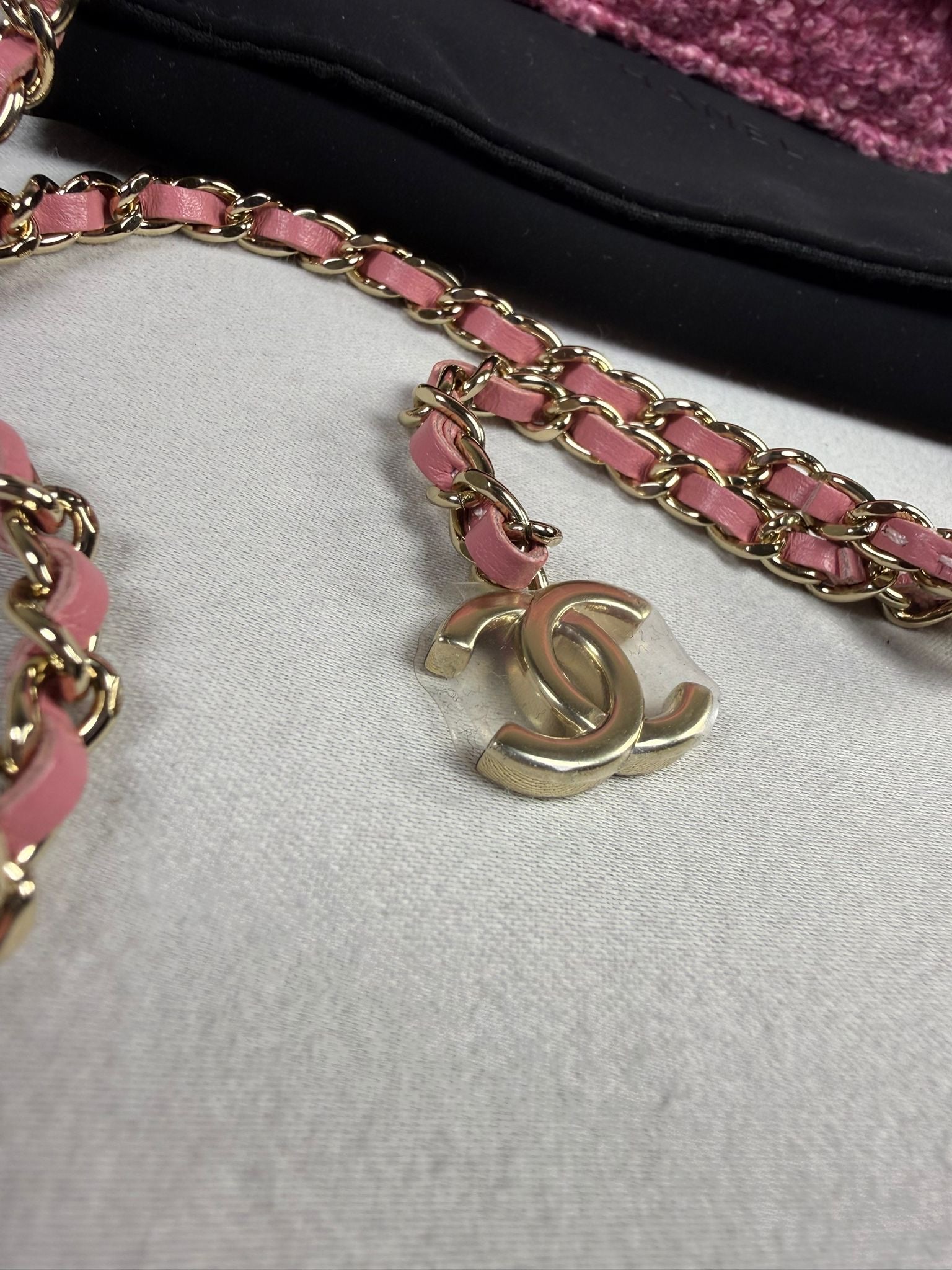 Chanel Pink Mini Tweed Flap Bag