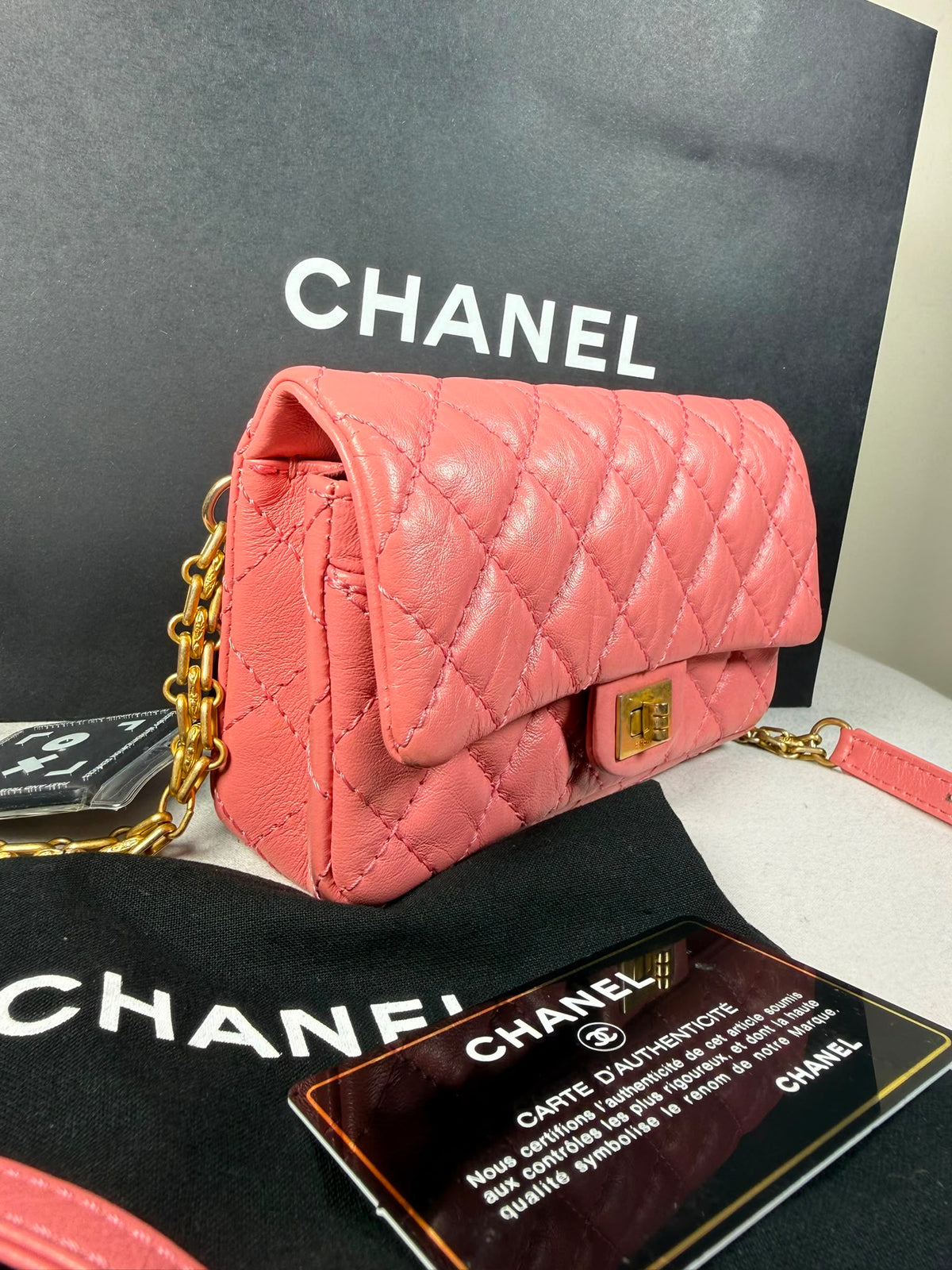 CHANEL Pink Quilted Leather Waist Bag / Belt Bag
