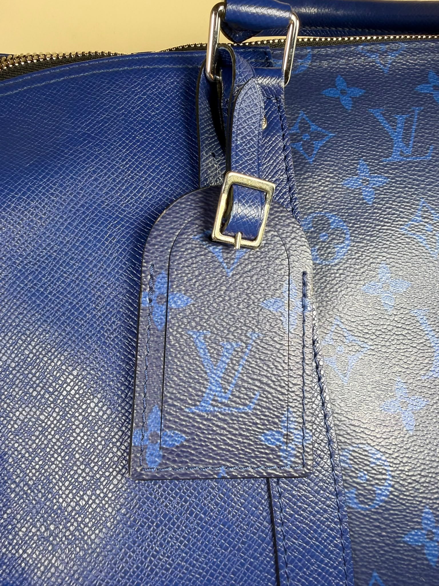 Louis Vuitton Keepall Bandoulière 50 cobalt blue Monogram Eclipse travel bag