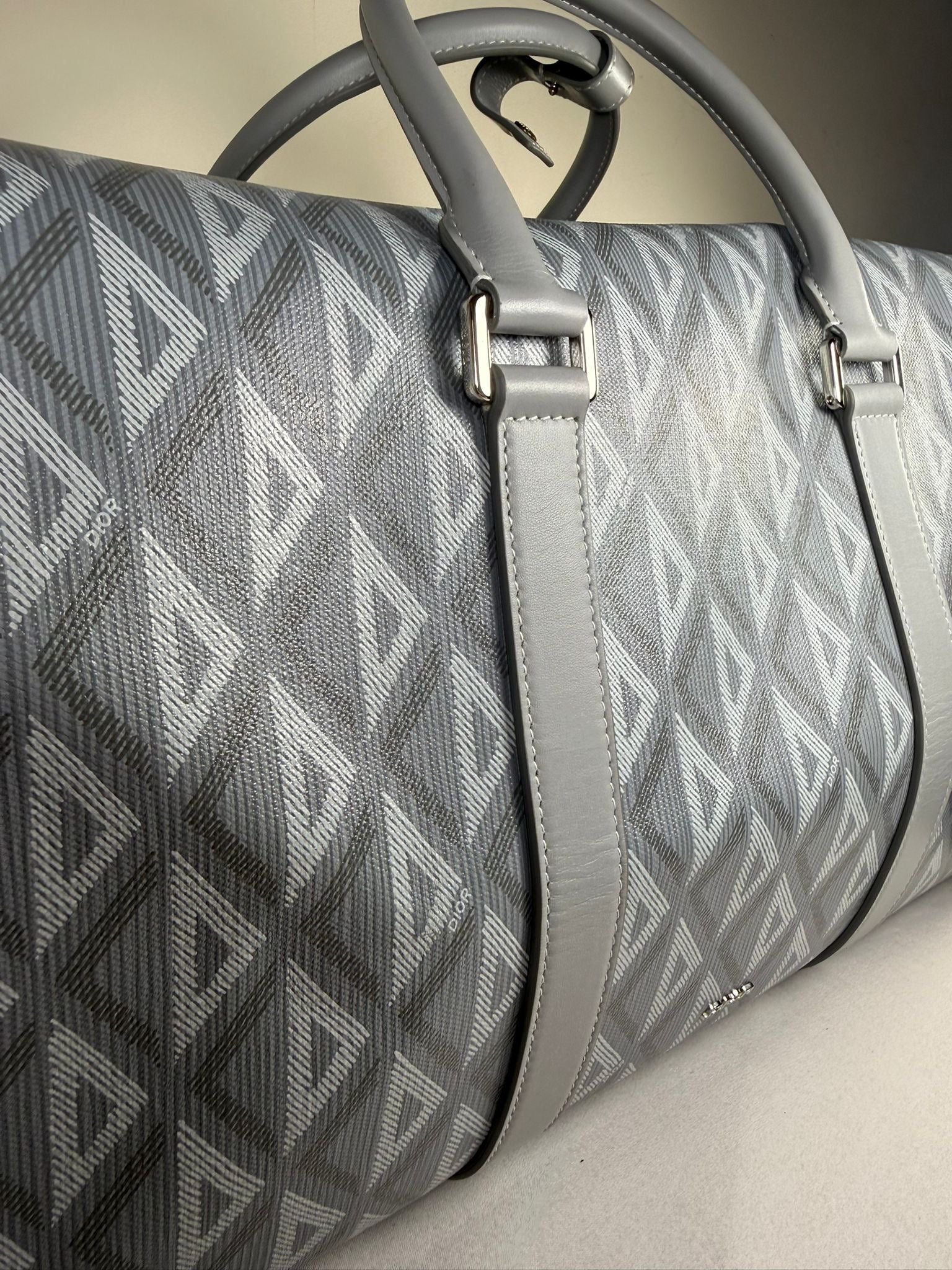 Dior Lingot Weekender Bag – Grey Oblique Canvas