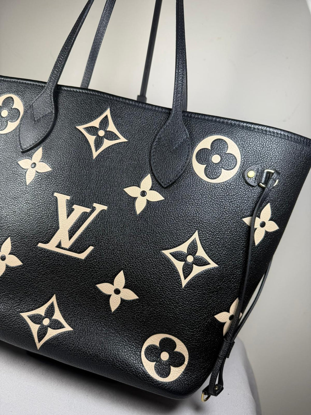 Louis Vuitton Neverfull MM Monogram Empreinte Giant – Black/Beige