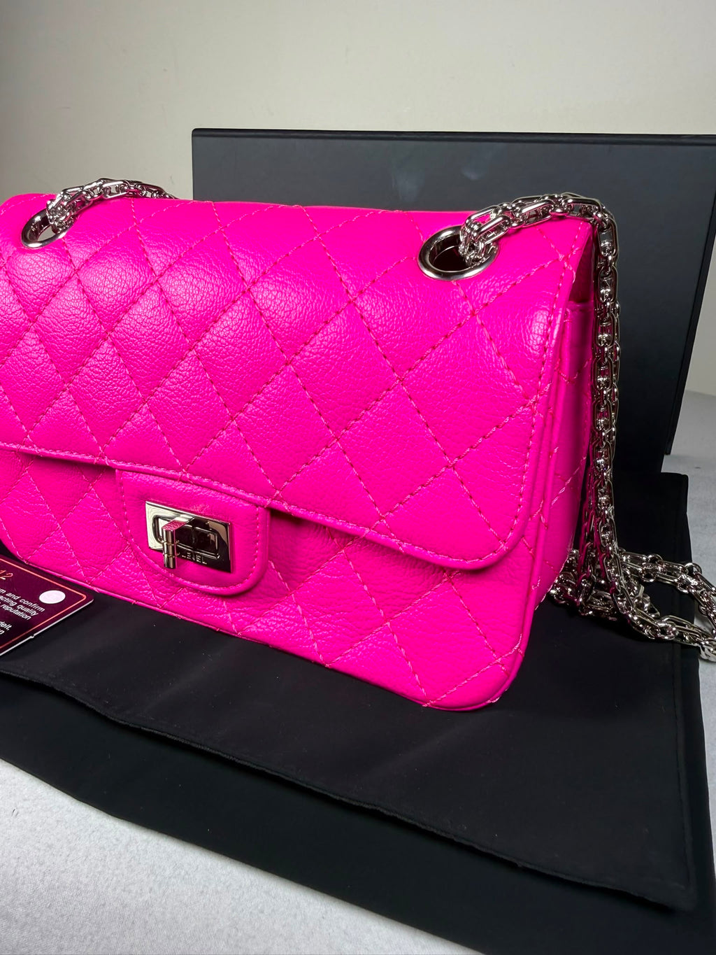 Authentic Chanel Classic Flap Bag – Hot Pink Caviar Leather